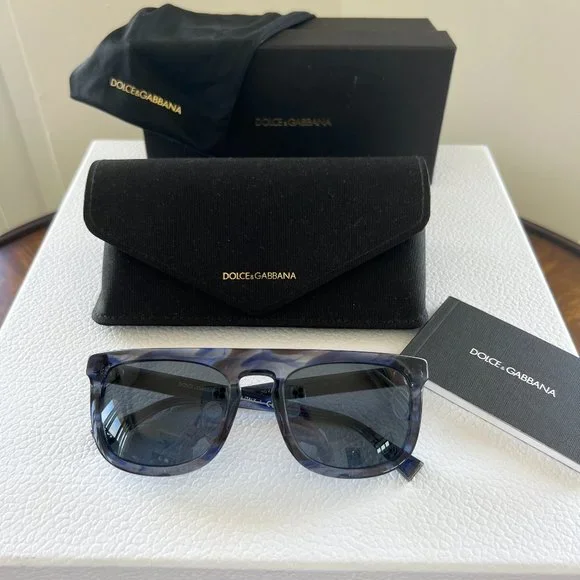 NEW DOLCE & GABBANA DG 4288 3065/87 STRIPED BLUE TRANSPARENT AUTHENTIC SUNGLASSE Dolce&Gabbana Oversized Blue Sunglasses for Women for sale  main image 4